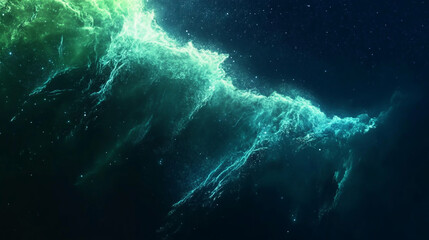 Wall Mural - an enchanting windows desktop background featuring a mesmerizing aurora of green and blue lights gra
