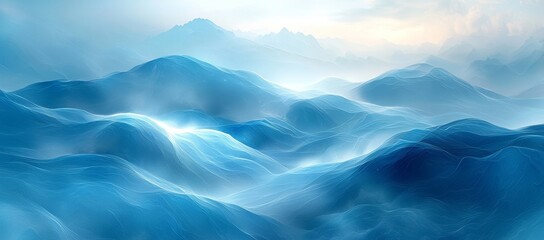Poster - A smooth, light blue abstract grainy poster banner design with a blue white pastel gradient background
