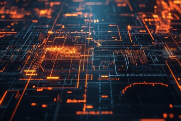 Poster - In the realm of crypto currency, the stock market is depicted through a trading chart that includes technical price graphs and indicators