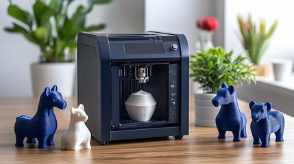 3d printer in futuristic environment