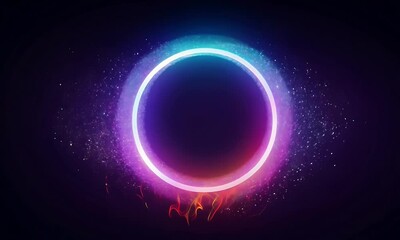 Wall Mural - background with glowing circles