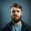 © Anthony - young bearded man feeling sad and whiney with an unhappy look, crying with a negative and frustrated attitude