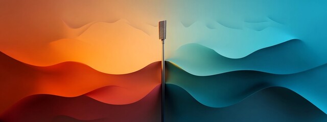 Poster - vibrant soundscape an evocative digital depicting the captivating interplay of harmony this surreal 
