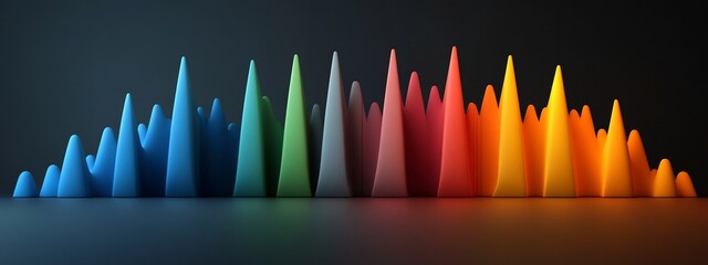 Poster - Vibrant Frequency Spectrum Graphic Showcasing the Range of Frequencies from Low to High in a Colorful and Abstract Design