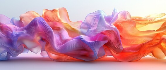 Poster - A modern abstract design featuring dynamic, vibrant lines and a glassy texture