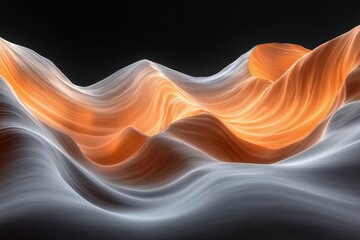 Poster - Waves of light create stunning patterns in abstract landscape formation
