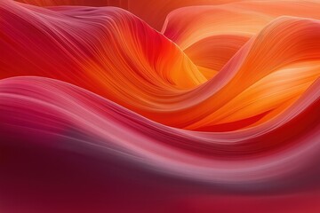 Poster - Vibrant swirling patterns of red and orange create an abstract landscape of flowing color in a mesmerizing design