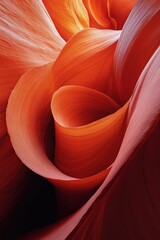 Poster - Beautiful swirling patterns of orange hues in rock formation create an abstract natural artwork