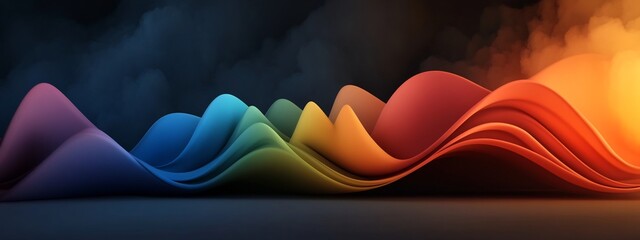Poster - vibrant 3d rendered showcasing the electromagnetic spectrum and its various frequency ranges and app
