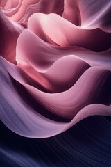 Poster - Abstract layers of pink and purple flowing textures in a surreal design