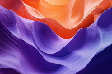 Poster - Abstract swirls of orange, purple, and red create a captivating visual experience in a sculptural setting