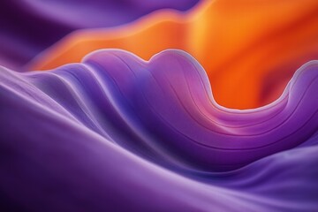Poster - Colorful abstract waves of purple and orange create a mesmerizing visual in smooth texture
