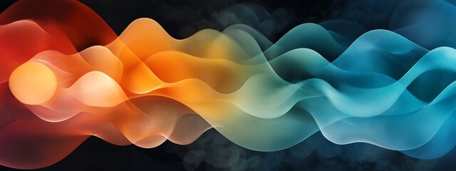 Poster - Vibrant digital showcasing the dynamic motion and interference patterns of sound waves at different frequencies