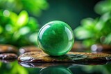 High-resolution AI photo of a jade gem, intricate detail, natural light.