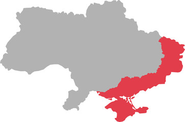  Ukraine map with highlighted eastern and southern regions