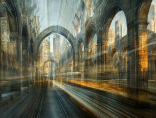 Poster - Dynamic motion of urban architecture in abstract cityscape environment