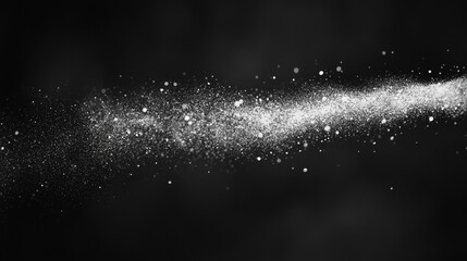 Poster - Sparkling dust particles create an ethereal trail in dark atmosphere