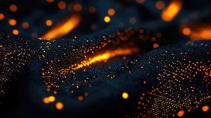 Fototapete - Abstract Background with Glowing Particles and Dark Texture