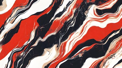 Poster - Dynamic abstract red and black swirl art modern gallery digital artwork contemporary space close-up visual impact