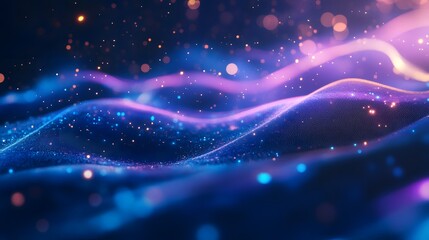 Poster - Dynamic waves of light and color abstract digital art modern vibes high-tech environment close-up view visual concept