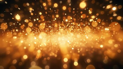 Aufkleber - Golden Sparkles: A mesmerizing abstract backdrop of golden bokeh lights against a dark background, evoking a sense of celebration, magic, and wonder.  