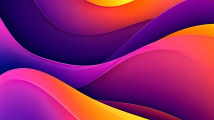 Wall Mural - Vibrant abstract waves in purple, pink, and orange create dynamic and creative visual flow, with smooth gradients that evoke energy and movement, perfect for modern designs.