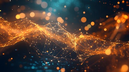 Poster - Dynamic light patterns create stunning visuals abstract digital art modern environment high-tech viewpoint creative concept