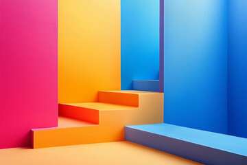 Wall Mural - Colored space background stairs