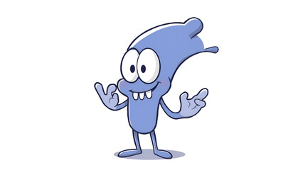 Wall Mural - Bacteroides cartoon character design making OK gesture