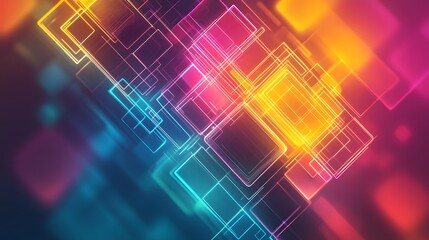 Poster - Dynamic abstract shapes in bright colors digital art modern design vibrant environment artistic viewpoint