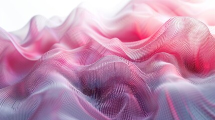Poster - abstract waves of colorful fabric create a dynamic visual effect in soft pastel tones
