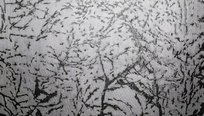 Poster - abstract black tree branch patterns on textured silver fabric background for artistic, textile, or design inspiration