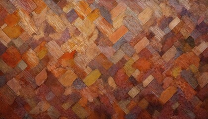 Leinwandbilder - warm toned abstract mosaic with textured geometric pattern, ideal for artistic backgrounds, interior design, and digital projects