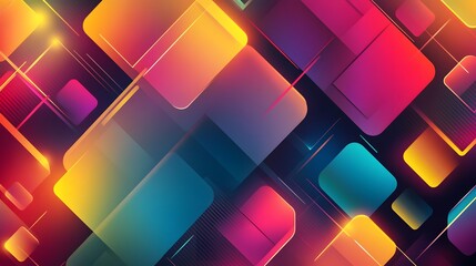 Poster - Dynamic abstract colorful shapes digital art modern design vibrant environment creative perspective technology concept