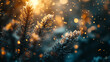 © Jhati - Magical winter evening with glowing bokeh and frosted pine branches
