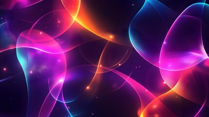 Poster - Vibrant light waves dance abstract art digital background colorful environment fluid motion visual concept