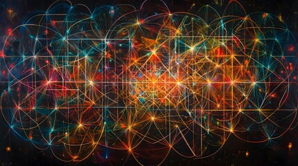 Poster - Dynamic abstract visualizations digital art gallery artwork display virtual environment colorful patterns creative concepts