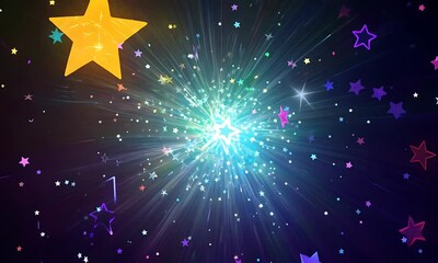 Wall Mural - abstract background with stars
