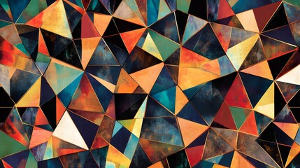 Poster - Dynamic geometric art patterns abstract design digital artwork vibrant colors close-up view modern aesthetics