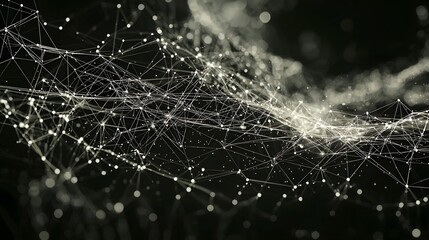 Poster - Interconnected Digital Data Network Visualization of Abstract Conceptual Technology Showcasing Intricate Patterns Connectivity and the Complexity of Information Systems