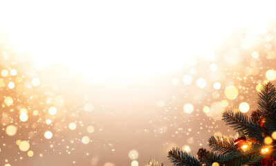 Wall Mural - christmas dust. christmas lights bokeh. holiday designs. yellow dust light png. christmas background
