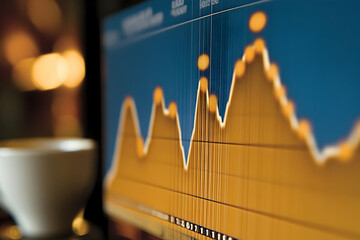 Poster - Stock Market Data Analysis, Office, Night, Coffee