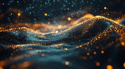 Poster - interconnected digital network of real time global data and information visualization with futuristi