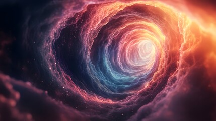 Poster - Cosmic spiral journey outer space digital art nebula abstract vibrant colors dreamlike experience