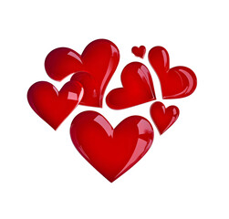 Canvas Print - hearts in the shape of a heart red vector icon logo