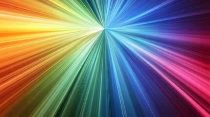 Poster - Vibrant light rays creating colorful patterns abstract space digital art bright environment dynamic viewpoint
