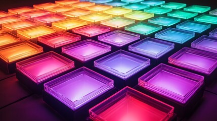 Poster - dynamic light display creative studio visual art vibrant environment top view colorful design inspir