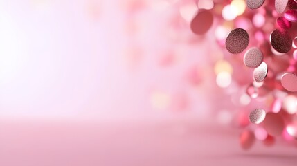 Poster - Pink background with many red circles
