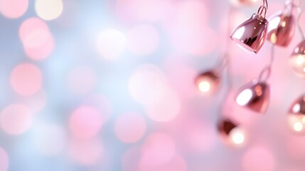 Poster - Pink background with a bunch of lights hanging from it
