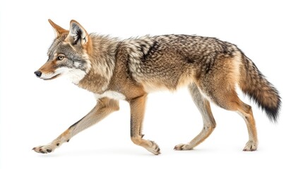 Wall Mural - A coyote walking gracefully, showcasing its sleek fur and agile form.